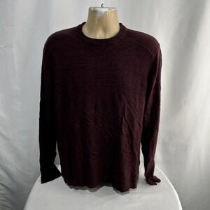 Smartwool Sparwood Sweater Men's L Crewneck Maroon Wool Blend Base Layer Outdoor